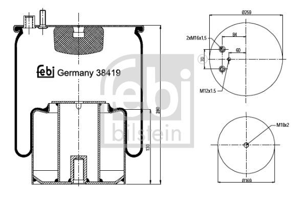 FEBI BILSTEIN Metallipalje, ilmajousitus 38419